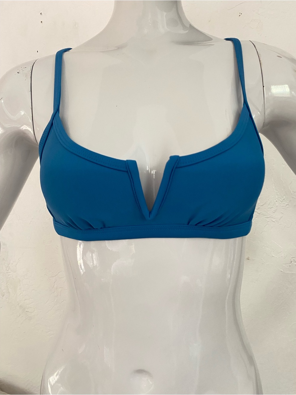 Xhilaration Blue V-Notch Bralette Swim Top